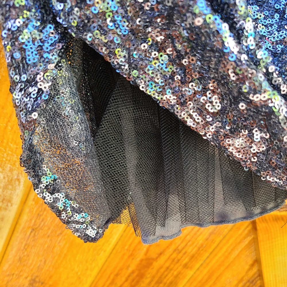 NWTs Windsor Strapless Sweetheart Charcoal Solid Sequin Dress - Picture 7 of 7